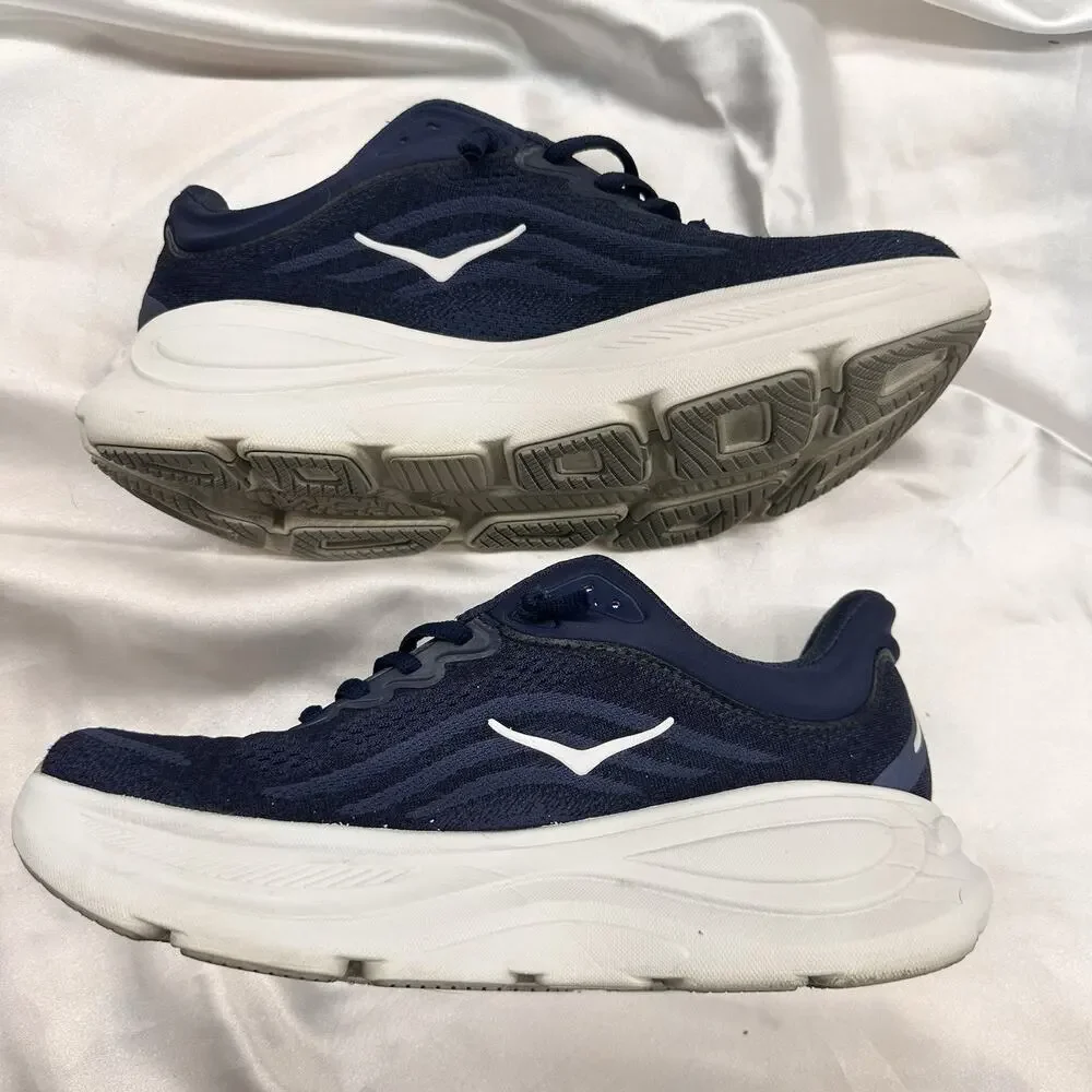 HOKA One One Bondi 9 Varsity Navy White Men's 8.5 D Running Shoes Blue GUC READ